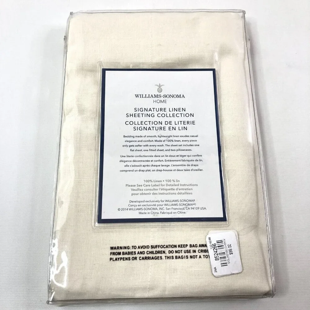 Williams Sonoma Home Signature Linen Sheeting Collection King Sham 36